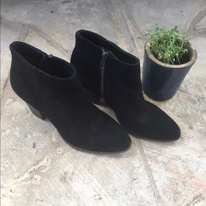J Crew Black Suede Booties