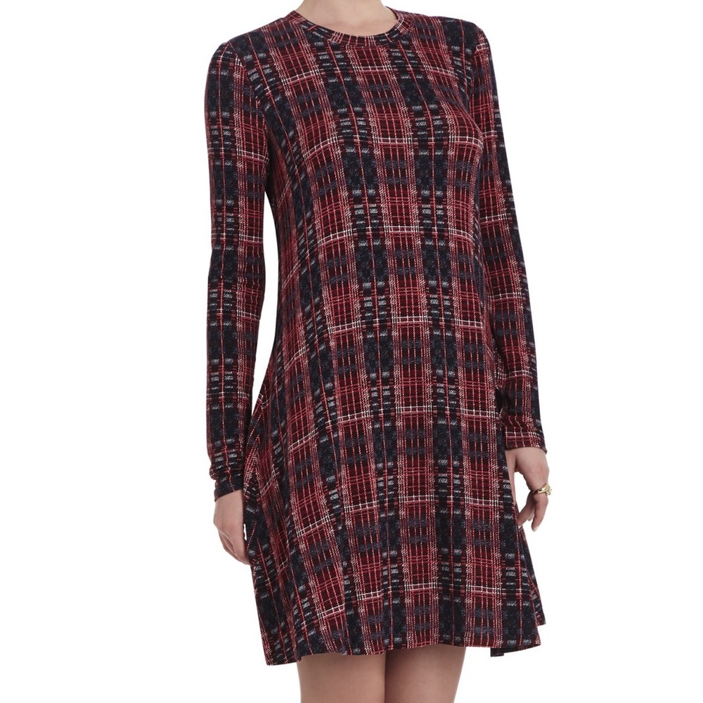 BCBG crewneck long- sleeve dress.