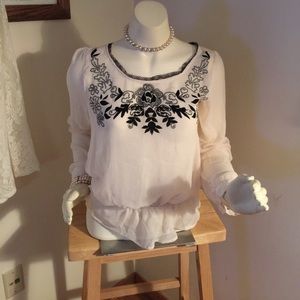 Sheer long sleeve top