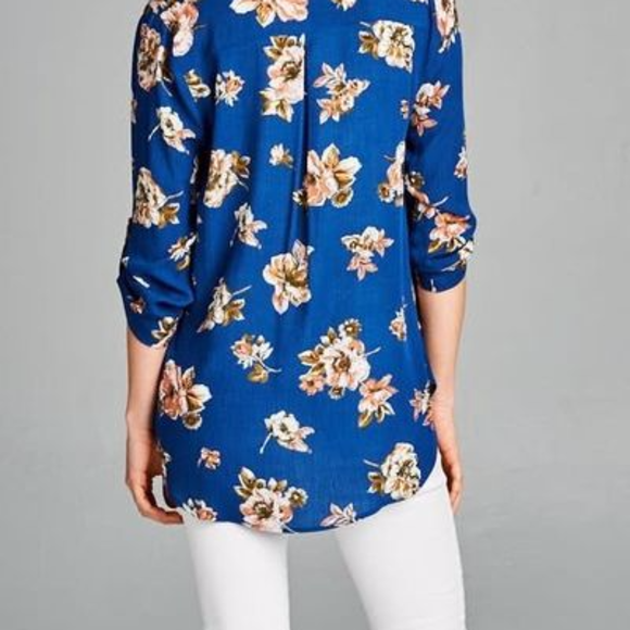 Boutique soft rayon floral print hi low tunic top - Picture 4 of 4