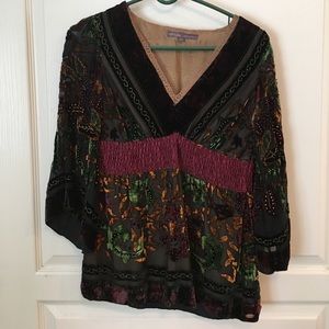 Hale Bob Velvet Burnout 3/4 sleeve top