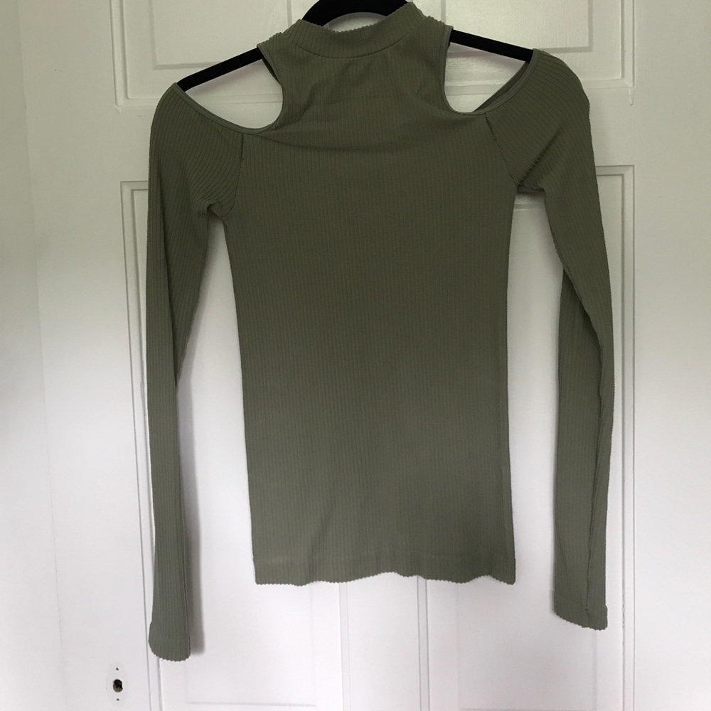 Fp Ribbed Open Shoulder Mock Turtleneck - image 4