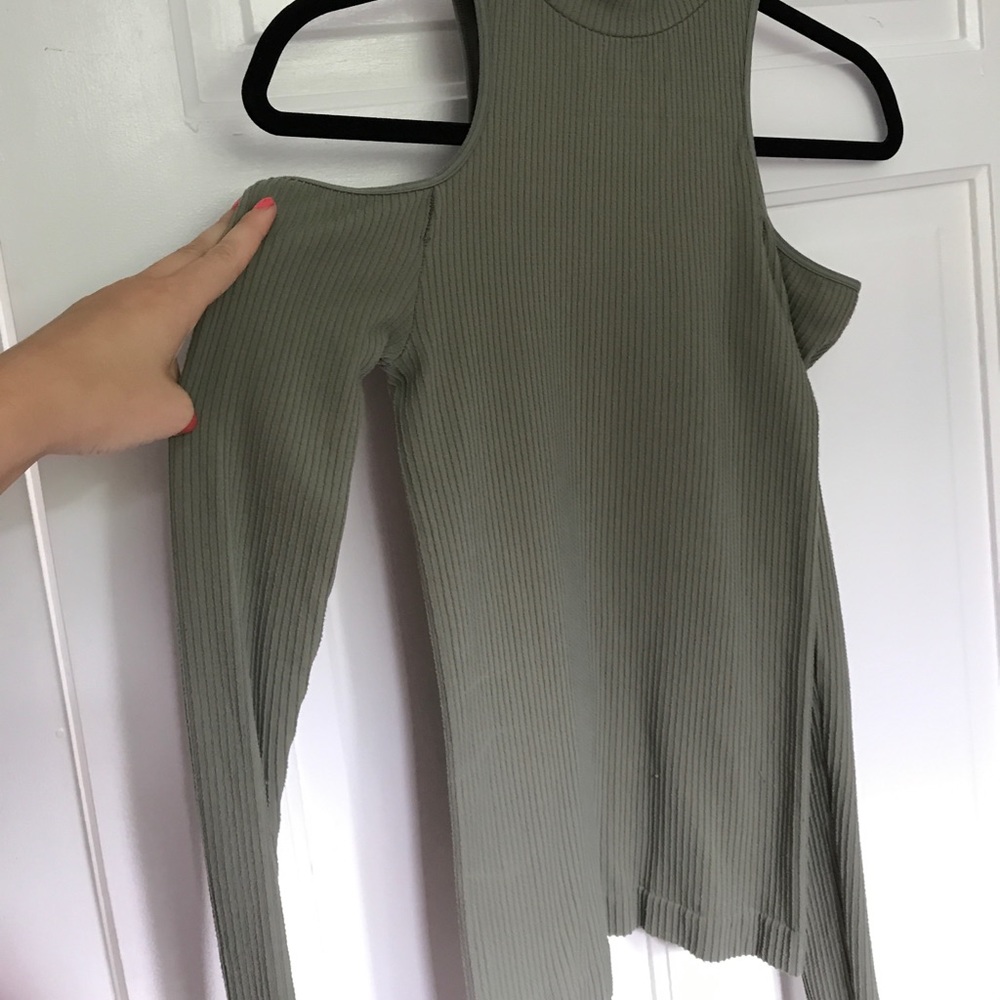 Fp Ribbed Open Shoulder Mock Turtleneck - image 5