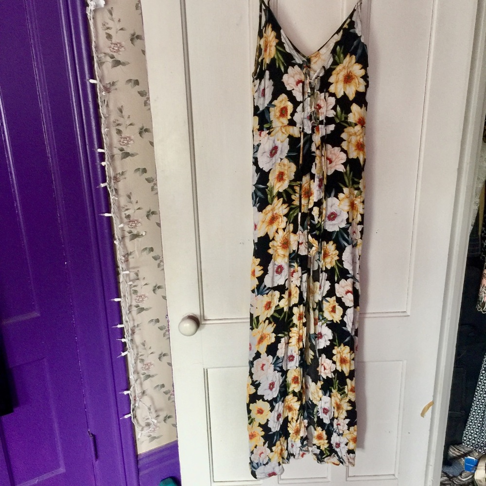 Floral Open Romper Dress