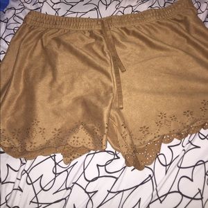 Garage brown suede shorts
