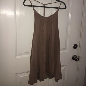 Tobi braided taupe day dress