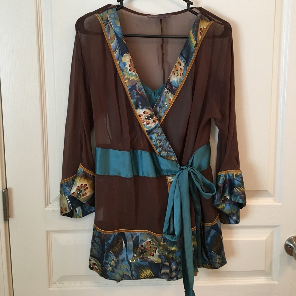 Hale Bob silk wrap and tank top