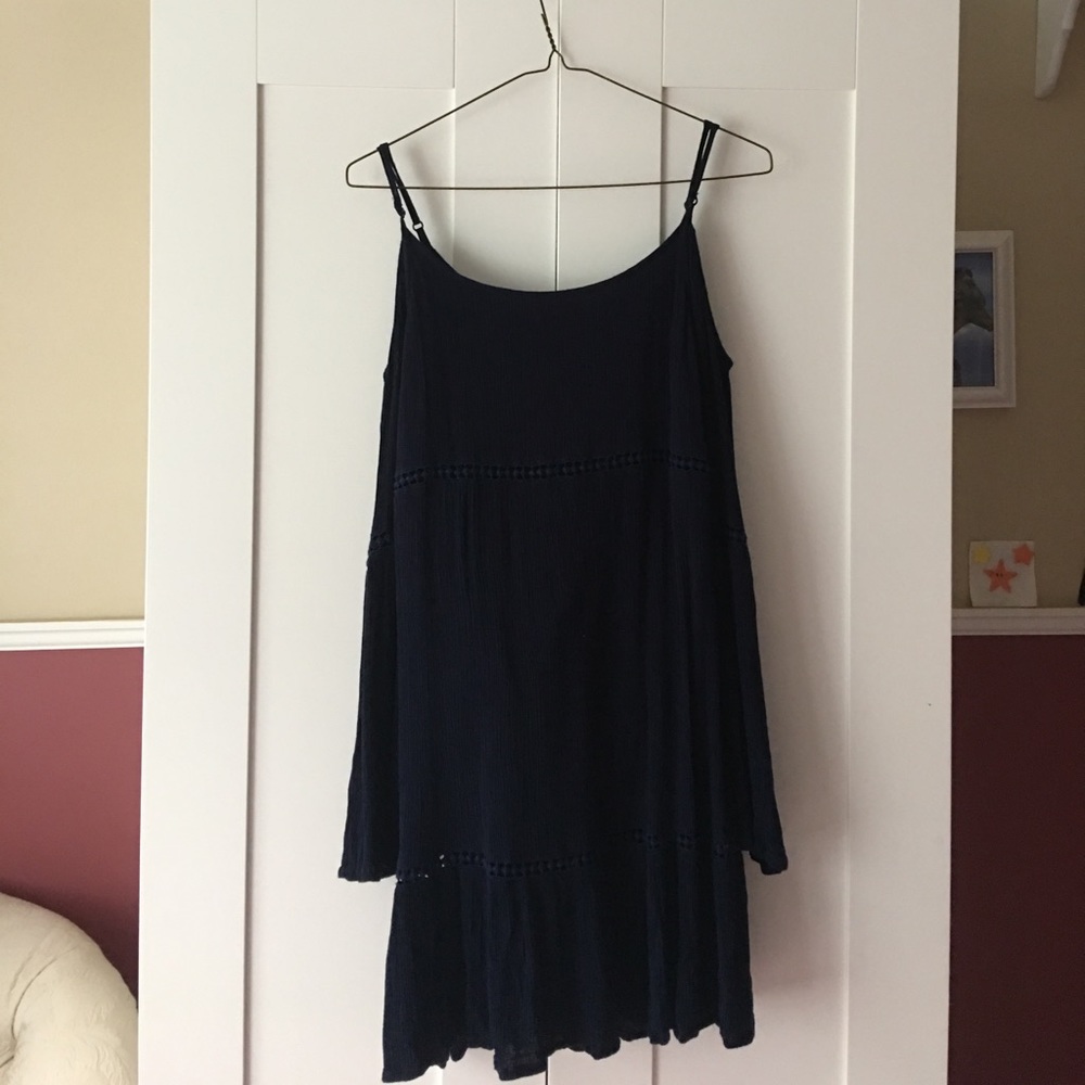 Navy blue dress with accents