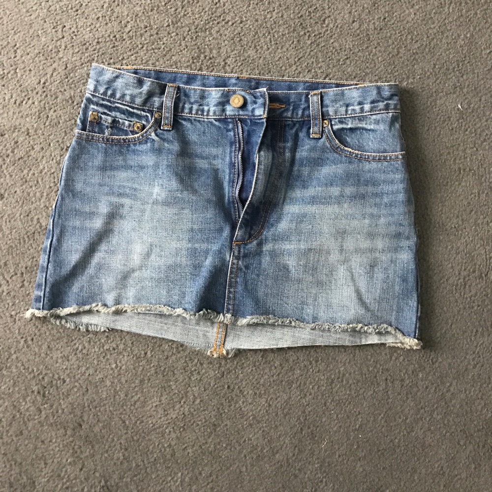free people denim mini skirt