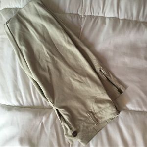 Skinny Suede Pants - Offwhite Color