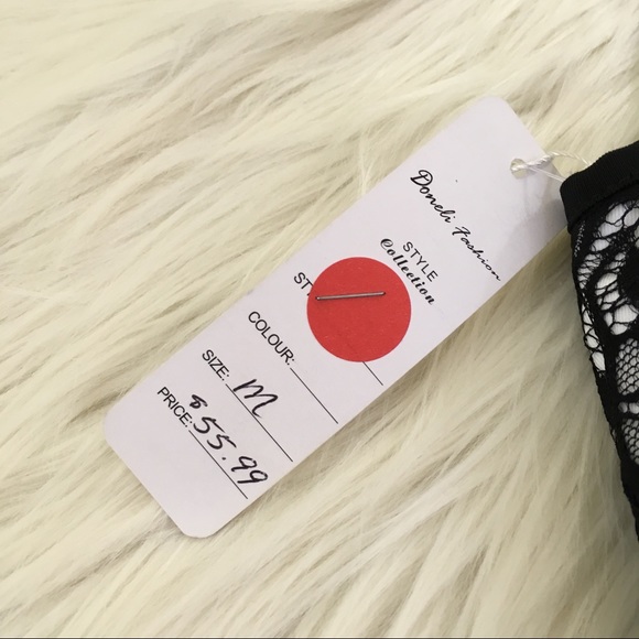 🎉SOLD🎉Doneli Fashion B&W Peplum Mini Lace Dress - Picture 6 of 8