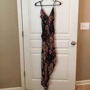 bebe Asymmetrical spaghetti strap dress