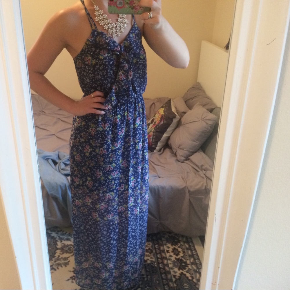 New Floral Print Boho Maxi Dress