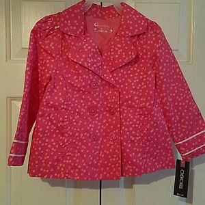 New 4T Toddler Girls Pink White Floral Jacket
