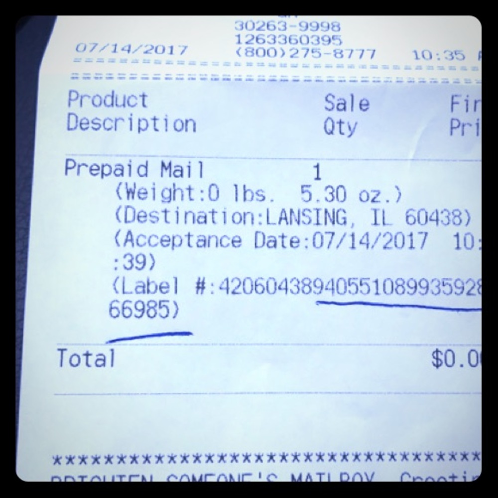 Receipt For Cynthia😀