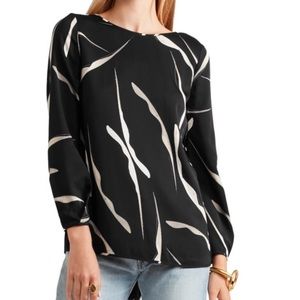 DVF Black Silk Top
