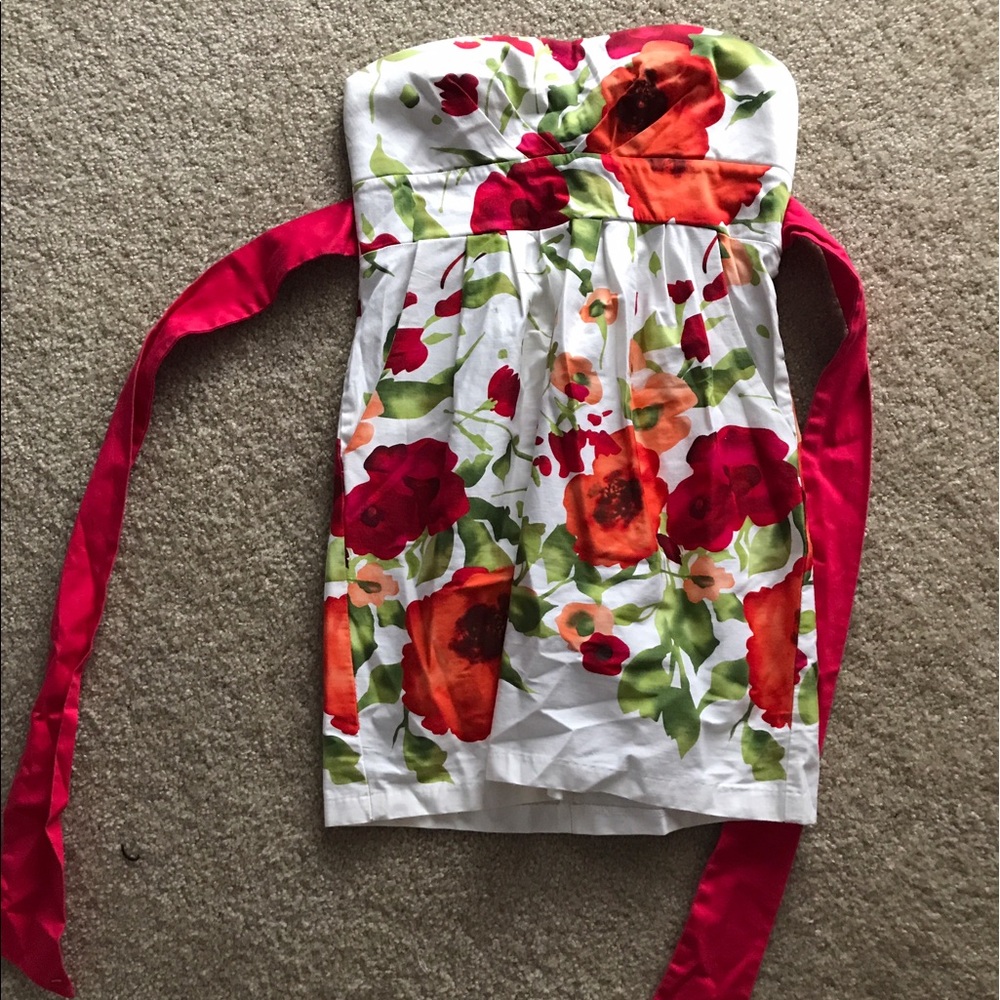 Strapless floral sundress
