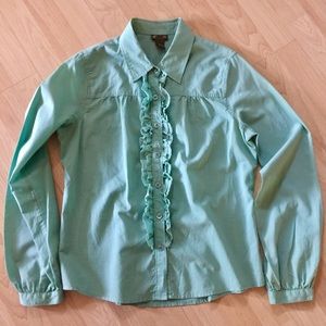 Anthropologie Fei ruffle frnt long Sleeve Blouse 8
