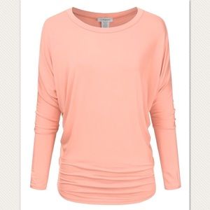 Women's size Small peach long sleeve dolman top