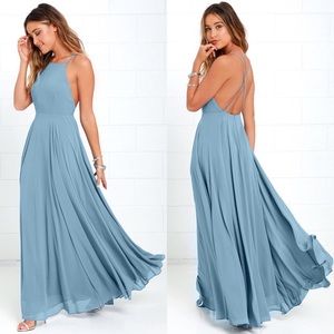 Lulu's Slate Blue maxi dress XS