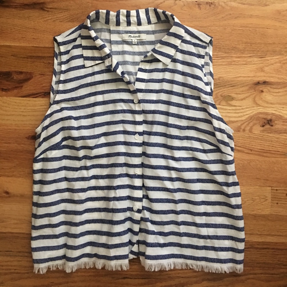 Madewell striped tank button down