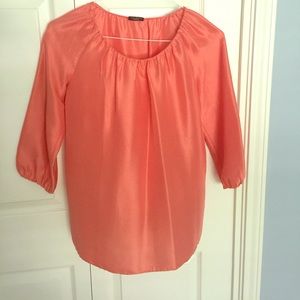 Talbots XS, 100%silk, rare, coral/salmon