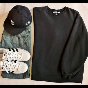 Adidas Vintage Black Crewneck Sweater (Size M)