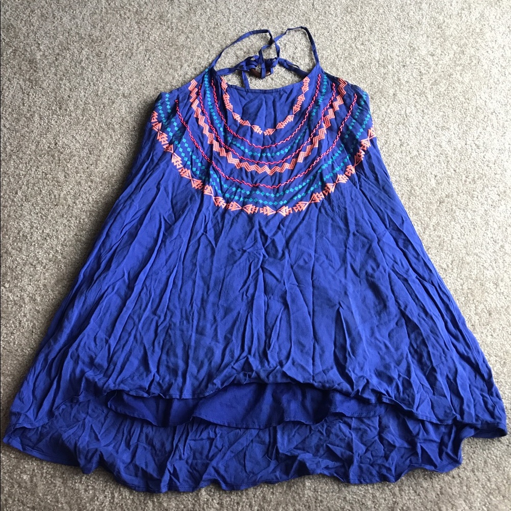 Blue beaded beach dress