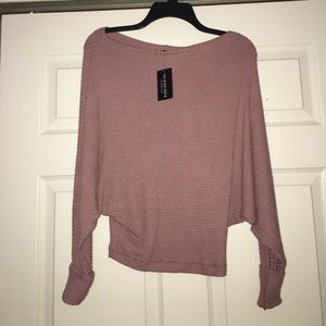 Off the shoulder slim fitting sweater