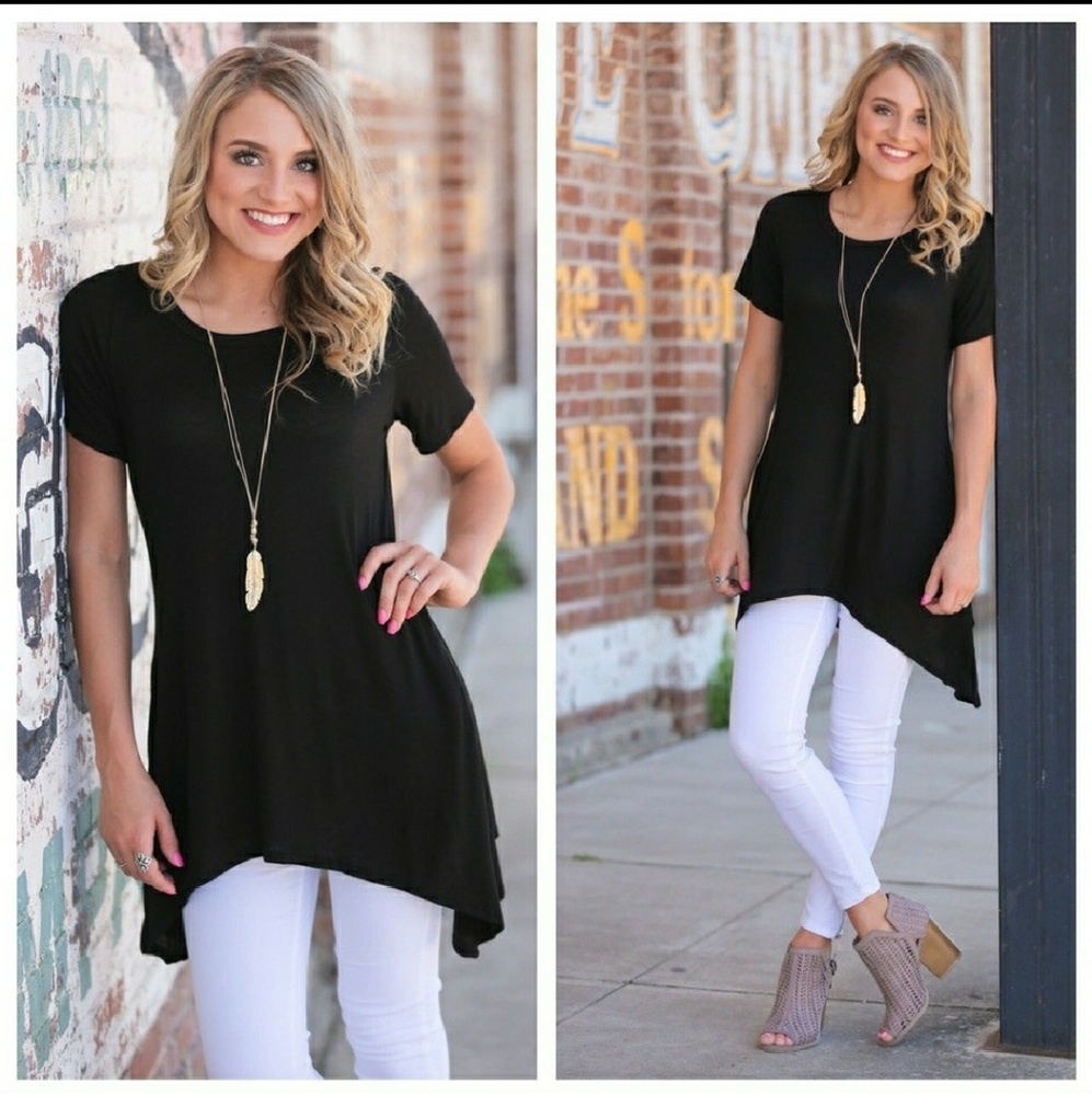 Black asymmetrical tunic - Picture 3 of 3