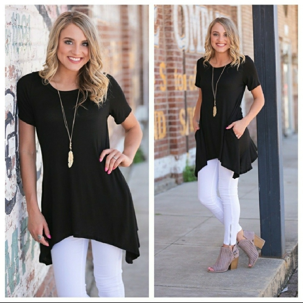 Black asymmetrical tunic - Picture 2 of 3