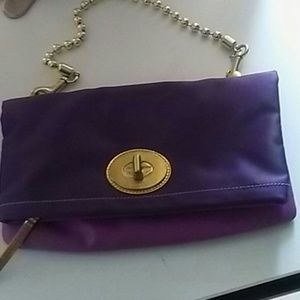 Authentic coach handbag. Purple and gold