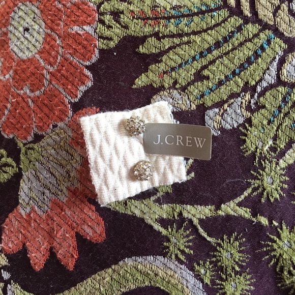 J Crew Sparkling Rhinestone Globe Earrings NWT - Picture 3 of 4
