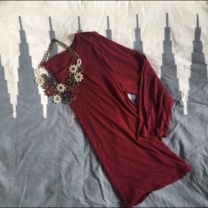 JCREW vintage cotton red wine 3/4 sleeve tshirt!