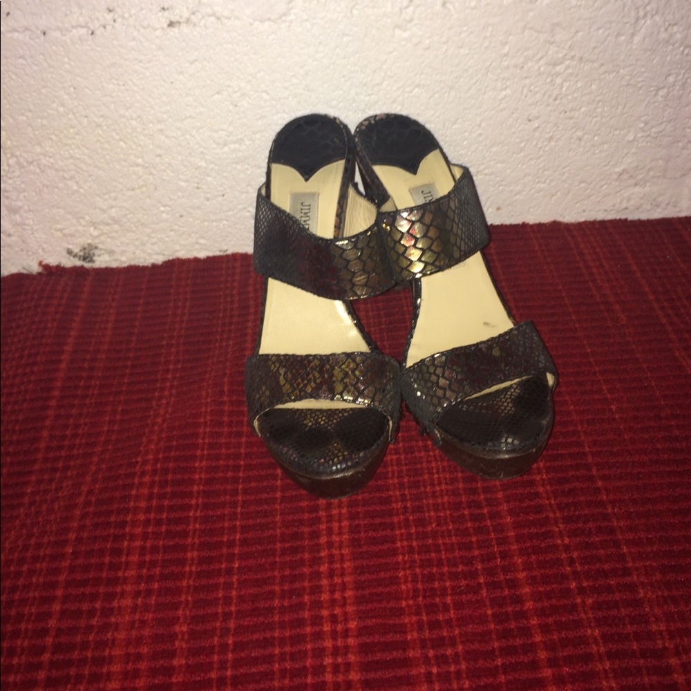 Jimmy Choo Metallic snake skin Sandals