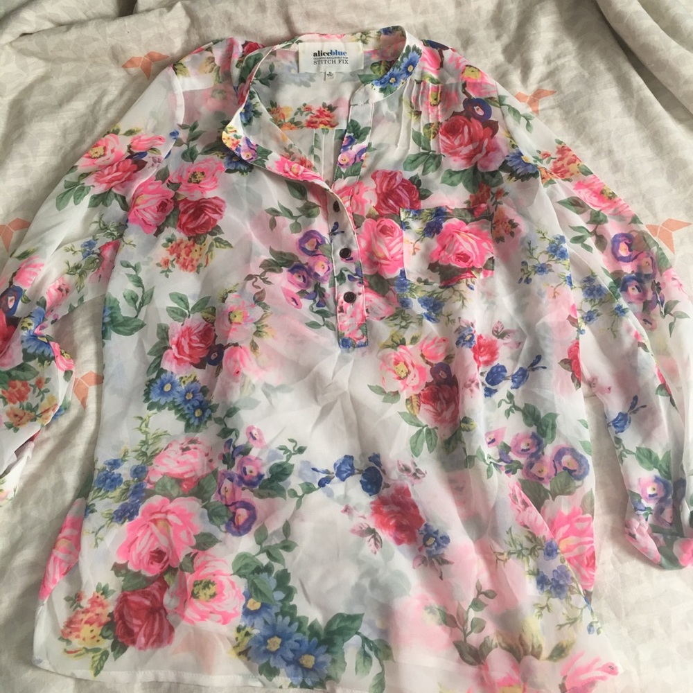 Sheer floral stitch fix tunic
