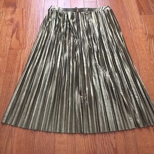 Petite metallic pleat skirt