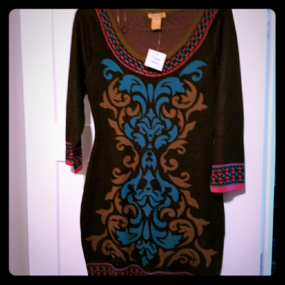 Patterned Sweater Dress