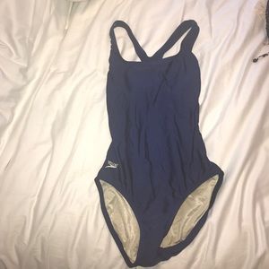 Women's one piece navy speedo band racer back
