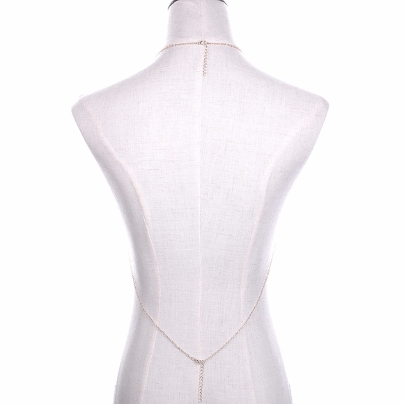 Silver Body Chain Bikini Belly Harness Necklace - Picture 4 of 5