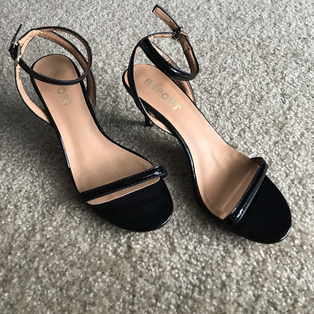 Brand new black patent strappy sandals