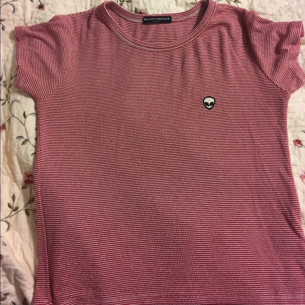 Cute Brandy Melville fitted alien tee