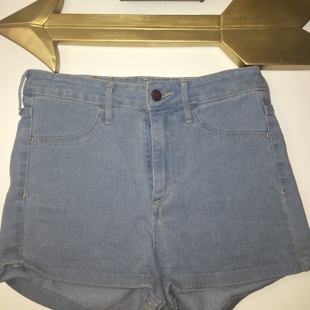 H&M Light Blue Denim High Wait Shorts