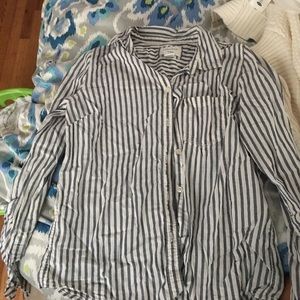 long sleeve striped button-up