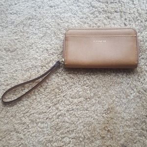 Coach Wristlet with Gold Coach Logo