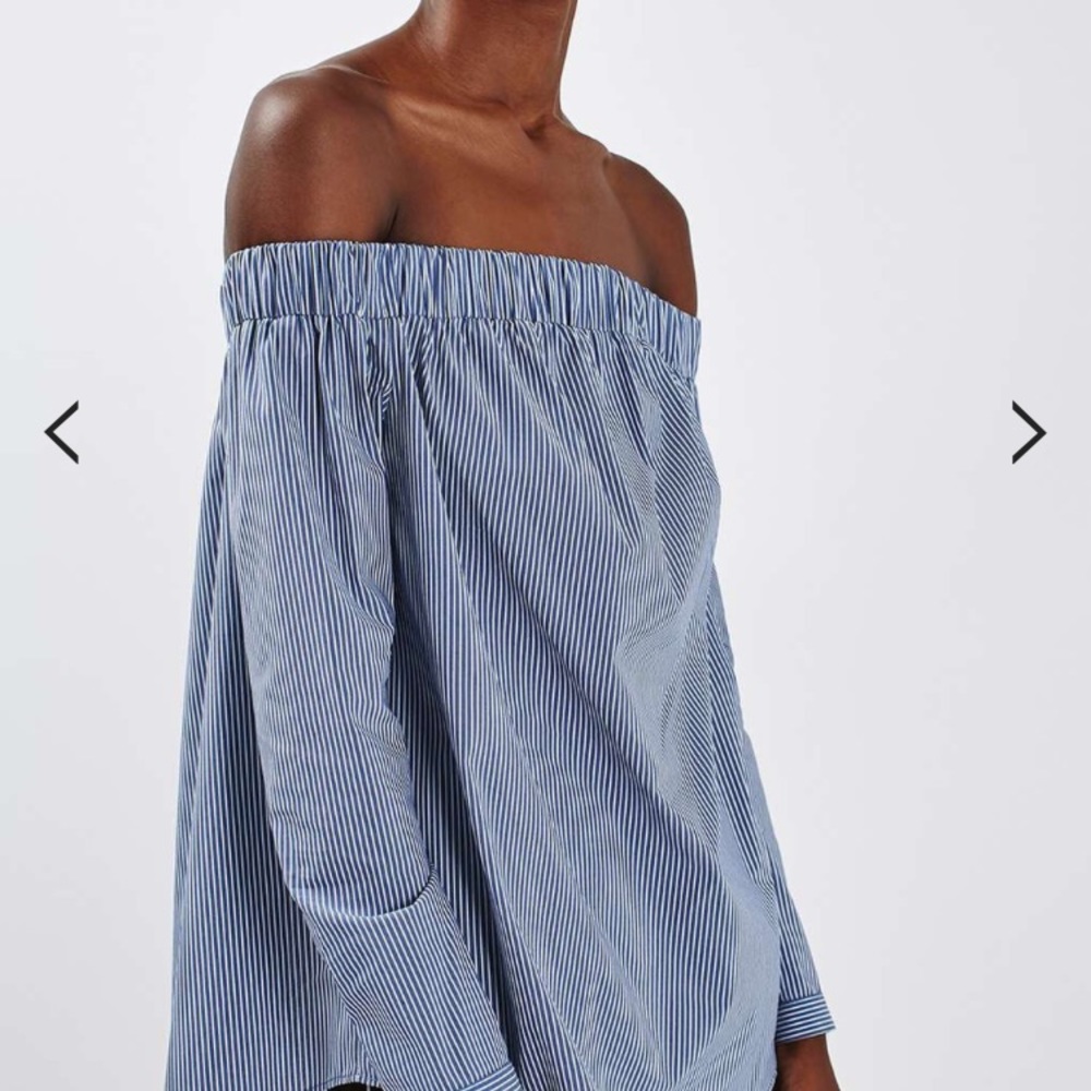 Topshop - Pinstriped Bardot Top