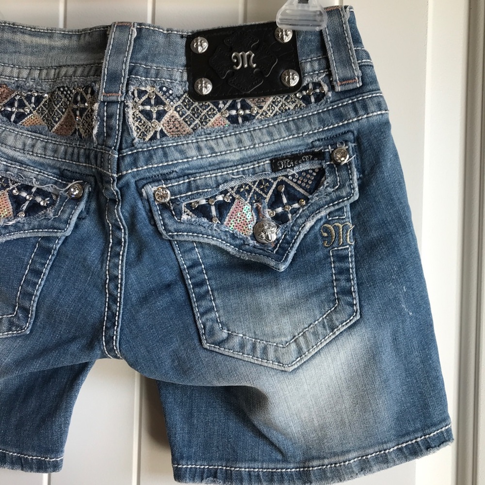 Miss Me Jean Denim Mid Shorts
