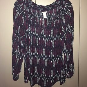 Maroon, Black, and White Top