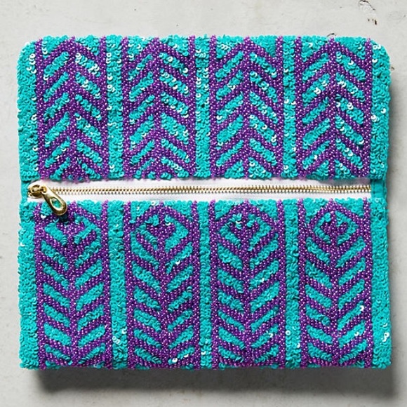 SALE TODAY!!! Anthropologie Beaded Arrow Clutch - Picture 3 of 5