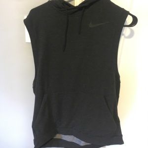 Dark gray Sweat shirt hoodie sleeveless